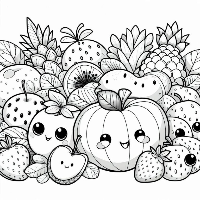 Feuille de coloriage des fruits