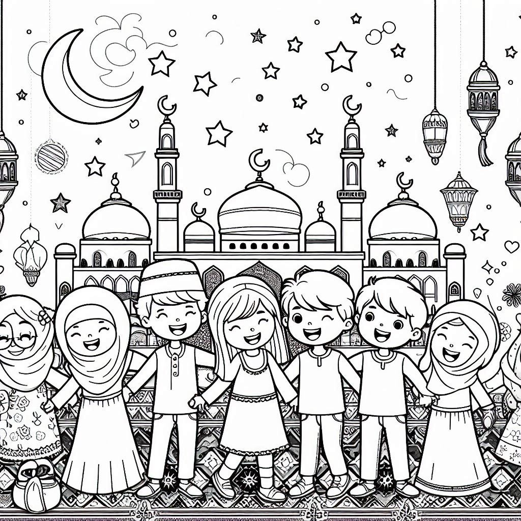 Feuille de coloriage:thème ramadan